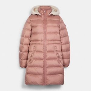 pink coach coat